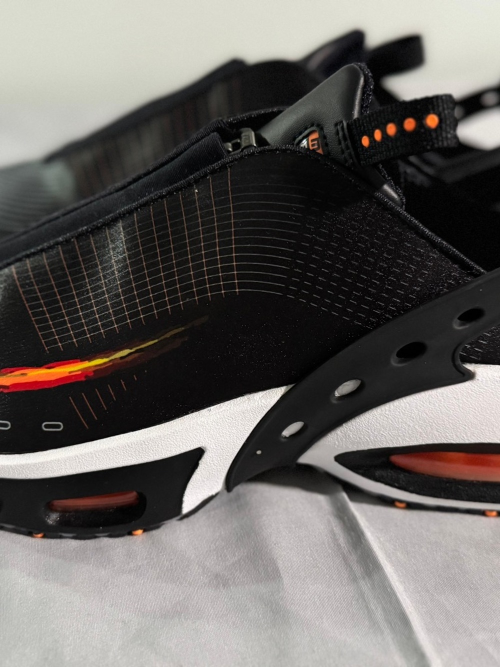 Nike Black Sneakers with Orange and Red Accent - Picture 2 of 6